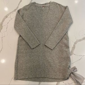 Free People Gray Oversized Sweater, Size XS